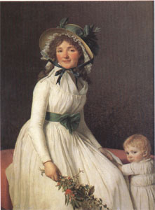 Jacques-Louis  David Emilie Seriziat nee Pecoul and Her Son Emil Born in 1793 (mk05)